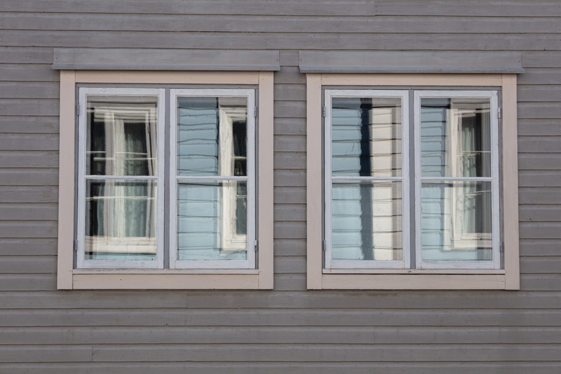 Background. Windows in a wooden house.